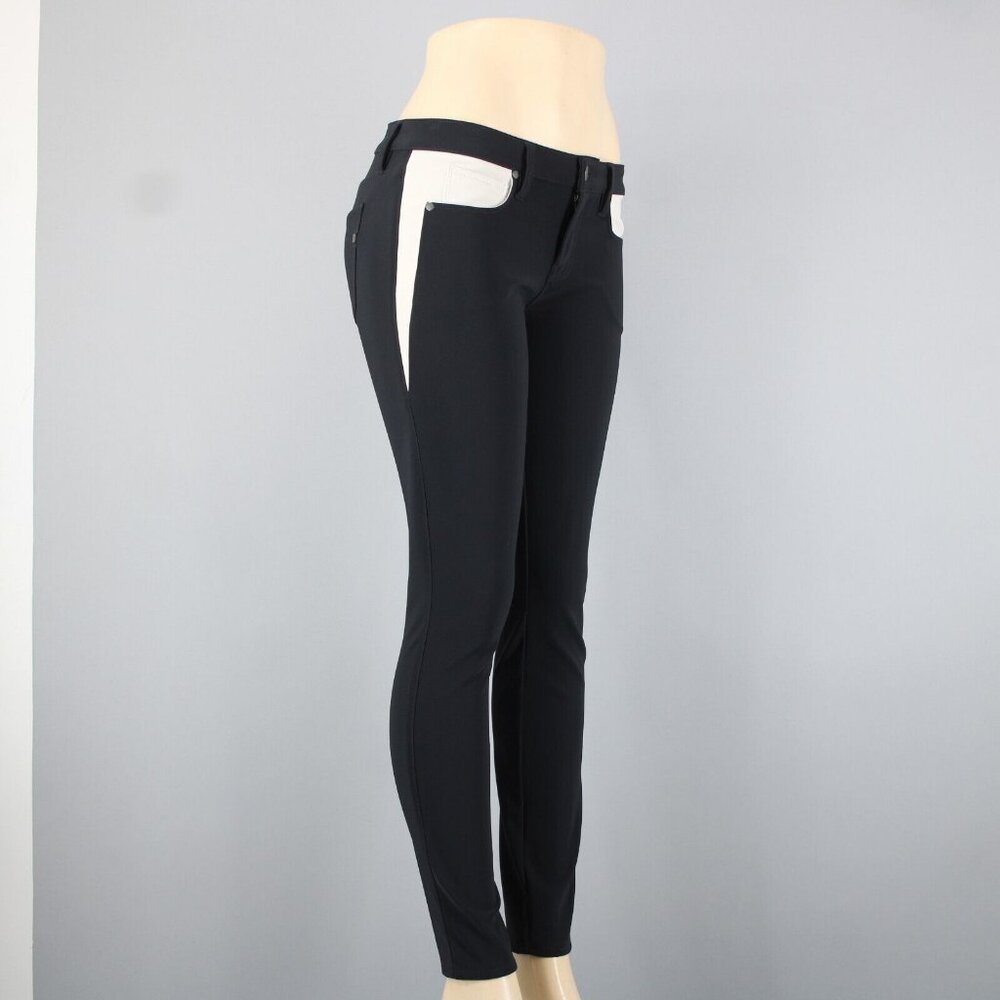 Genetic Denim The Ava Sz 28 x 31 Black Tan Pocket Stretch Poly Nylon Skinny Pant - Picture 6 of 16